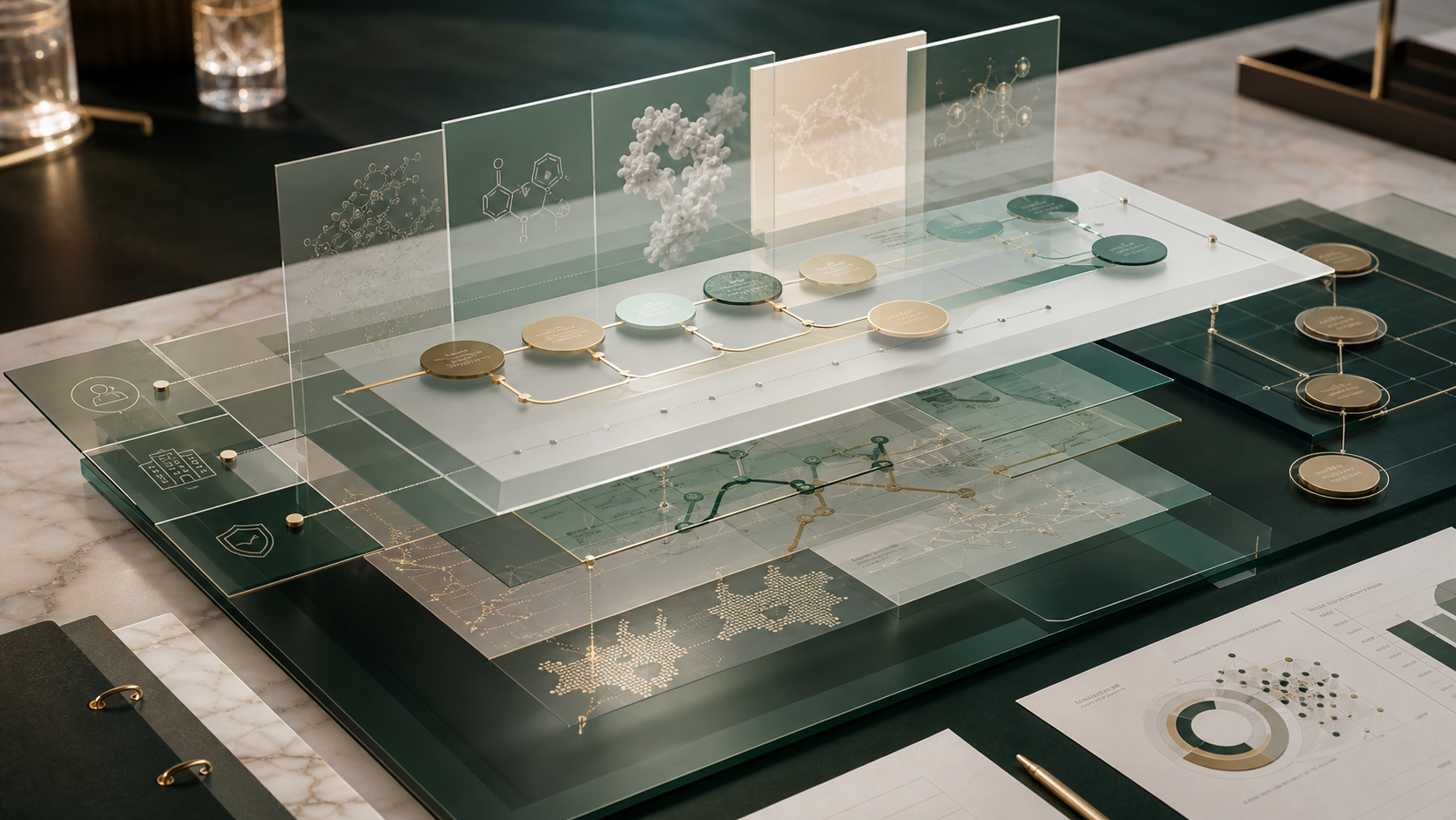 Layered life sciences evidence and commercialization operating system